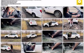 NATASHA KILLS STUCK REVVING HER HUSBANDS CAR