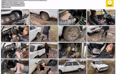 Tanya got stuck in the mud in Boots and white Socks_Full