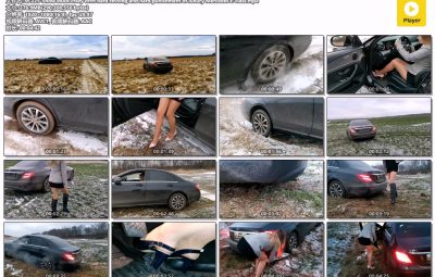 st-225-Snow stuck crazy drift hard revving and hard punishment of luxury Mercedes E-class