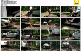 高跟鞋泥潭推车